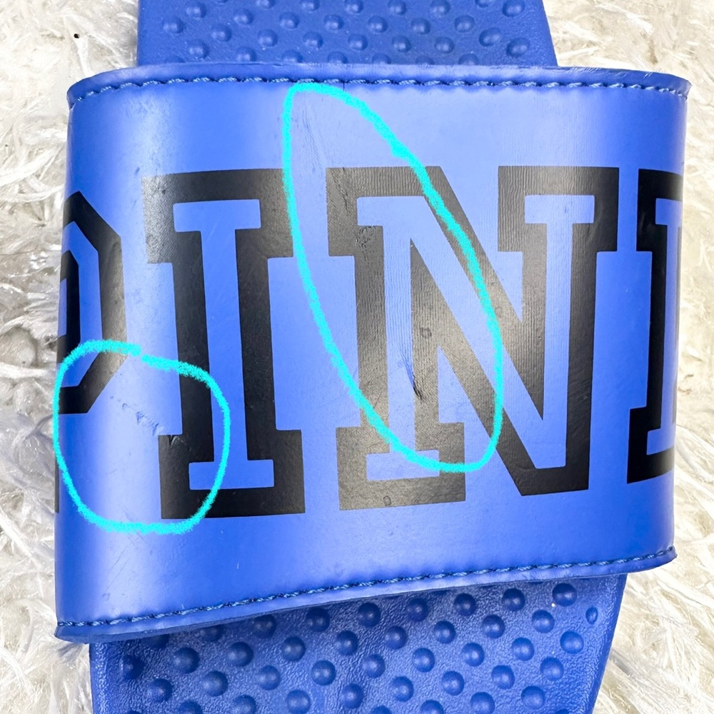 Victoria’s Secret PINK Slides Blue Women’s size 5/6 - Picture 5 of 5